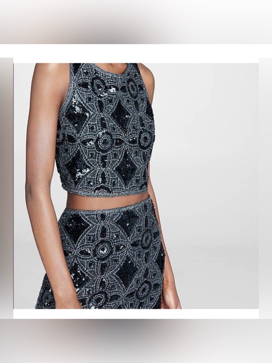 Express Dresses & Skirts - Express Black Beaded 2 piece set, night out, y2k brand new ✨ sequins grey shine